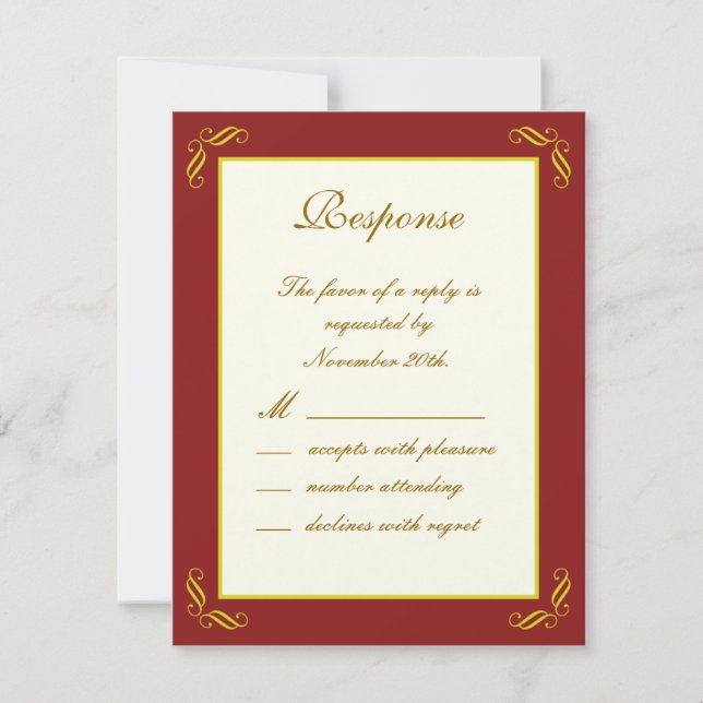 Golden Fairy Tale UAWG RSVP Karte (Vorderseite)