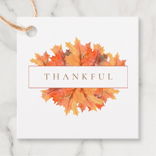 Golden Fall Maple Blätter individuell anpassbar bo Geschenkanhänger (Vorderseite)