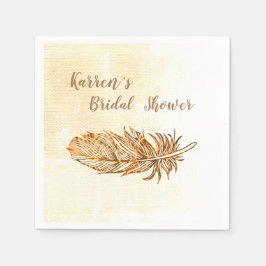 Golden Feather Brautparty Paper Napkins Serviette