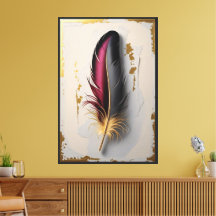 Golden Feather Harmony | Luxuriöser Abstrakt