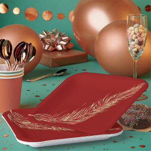 Golden Feather Pappteller