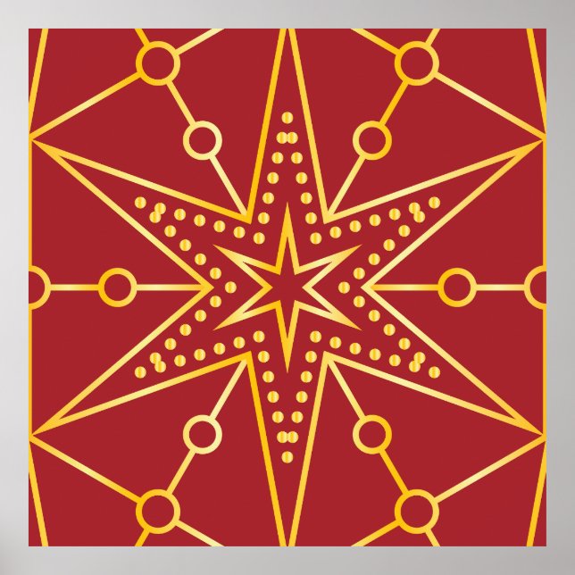 Golden Festive Starry Poster (Vorne)