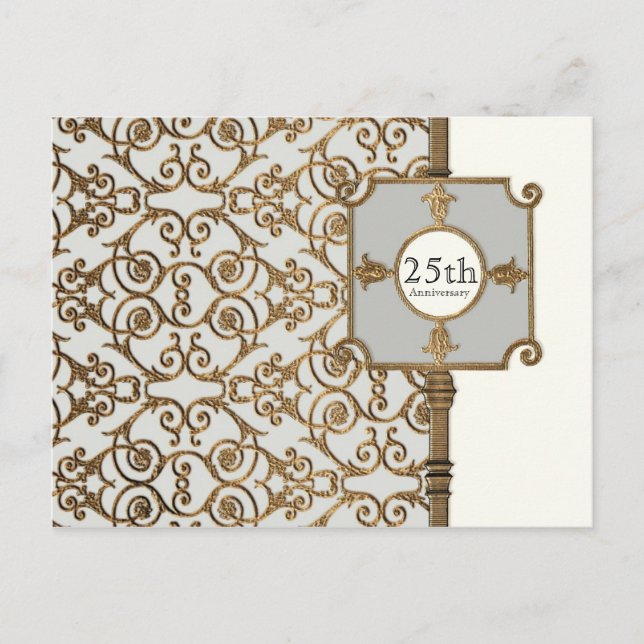 Golden Filigree, Grau - 25-jährige Postkarte (Vorderseite)