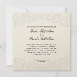 Golden Filigree, Grau - Einladung zur Hochzeit