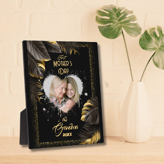 Golden First Mother's Day as Oma Foto Fotoplatte