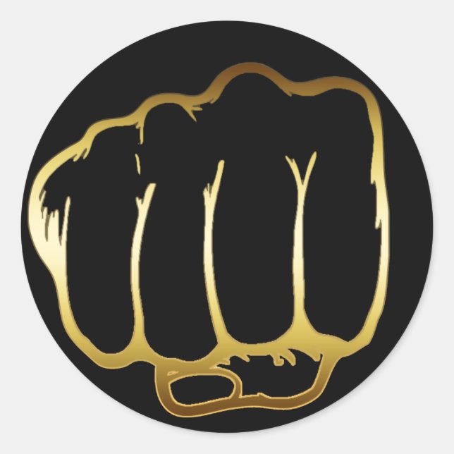 GOLDEN FIST RUNDER AUFKLEBER (Vorderseite)