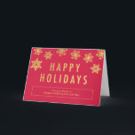 Golden Flakes Business Holiday Grußkarte Feiertagskarte<br><div class="desc">Freuen Sie sich in dieser Urlaubszeit auf diese schicken und stilvollen Urlaubskarten aus Orange Pulp Designs. Hintergrundfarbe kann online angepasst werden oder besuchen Sie orangepulpdesign.com für weitere verfügbare Farben. Auf Anfrage können Sie auch individuell gestaltete Farben und passende Artikel auswählen. Bitte kontaktieren Sie uns für Hilfe.</div>