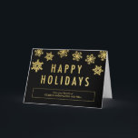 Golden Flakes Business Holiday Grußkarte Feiertagskarte<br><div class="desc">Freuen Sie sich in dieser Urlaubssaison auf die schicken und stilvollen Urlaubskarten von Orange Pulp Designs. Die Hintergrundfarbe kann online angepasst werden,  oder besuchen Sie orangepulpdesign.com für weitere verfügbare Farben. Auf Anfrage können Sie auch Farben und passende Artikel auswählen. Bitte kontaktieren Sie uns für Hilfe.</div>