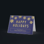 Golden Flakes Business Holiday Grußkarte Feiertagskarte<br><div class="desc">Freuen Sie sich in dieser Urlaubssaison auf die schicken und stilvollen Urlaubskarten von Orange Pulp Designs. Die Hintergrundfarbe kann online angepasst werden,  oder besuchen Sie orangepulpdesign.com für weitere verfügbare Farben. Auf Anfrage können Sie auch Farben und passende Artikel auswählen. Bitte kontaktieren Sie uns für Hilfe.</div>