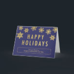 Golden Flakes Business Holiday Grußkarte Feiertagskarte<br><div class="desc">Freuen Sie sich in dieser Urlaubssaison auf die schicken und stilvollen Urlaubskarten von Orange Pulp Designs. Die Hintergrundfarbe kann online angepasst werden,  oder besuchen Sie orangepulpdesign.com für weitere verfügbare Farben. Auf Anfrage können Sie auch Farben und passende Artikel auswählen. Bitte kontaktieren Sie uns für Hilfe.</div>