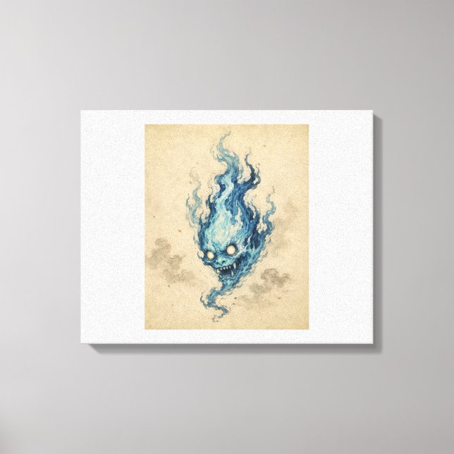 Golden Flame Onibi Geist Leinwanddruck (Vorderseite)