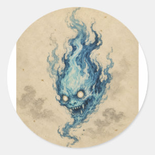 Golden Flame Onibi Spirit Aufkleber