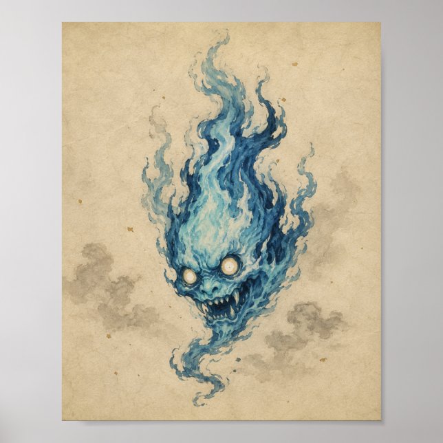 Golden Flame Onibi Spirit Poster (Vorne)