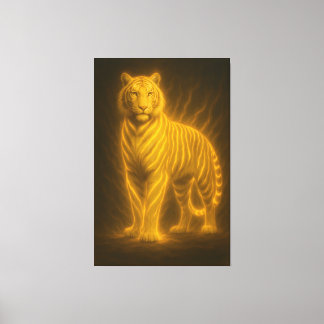 Golden Flame Tiger – Fantasy Art Painting Leinwanddruck