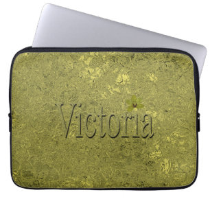 Golden Flecks Victoria Name Design, Laptopschutzhülle