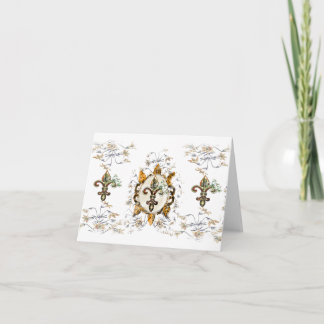 Golden fleur de Li Note Cards Karte