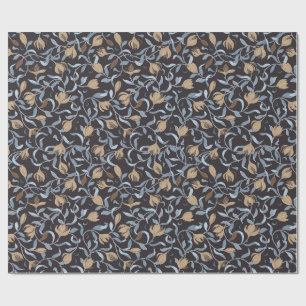 Golden Floral Arts and Crafts Geschenkpapier