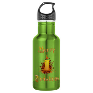 Golden Floral Candle - Frohe Weihnachten Edelstahlflasche