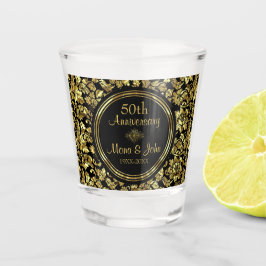Golden Floral Damask Jubiläum Schnapsglas