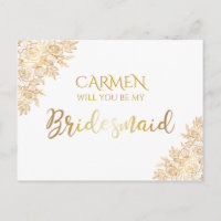 Golden Floral Decorative Bridesmaid