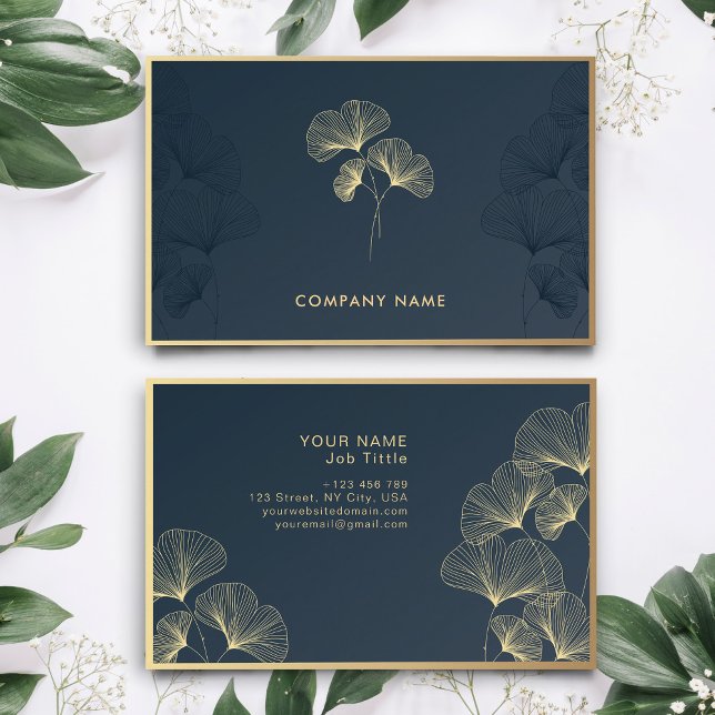 Golden Floral Elegante Blume Luxury Monogram Visitenkarte (Von Creator hochgeladen)