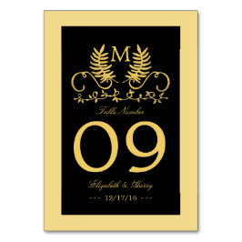 Golden Floral Emblem Hochzeit Tischnummer