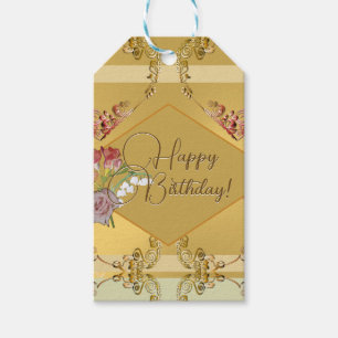 Golden Floral Geschenkanhänger