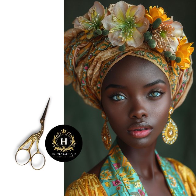 Golden Floral Goddess Portrait Seidenpapier (Von Creator hochgeladen)