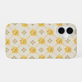 Golden Floral Handyhülle | Elegante gelbe Blumen iPhone 16 Hülle