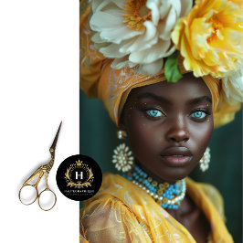 Golden Floral Headdress Decoupage Seidenpapier