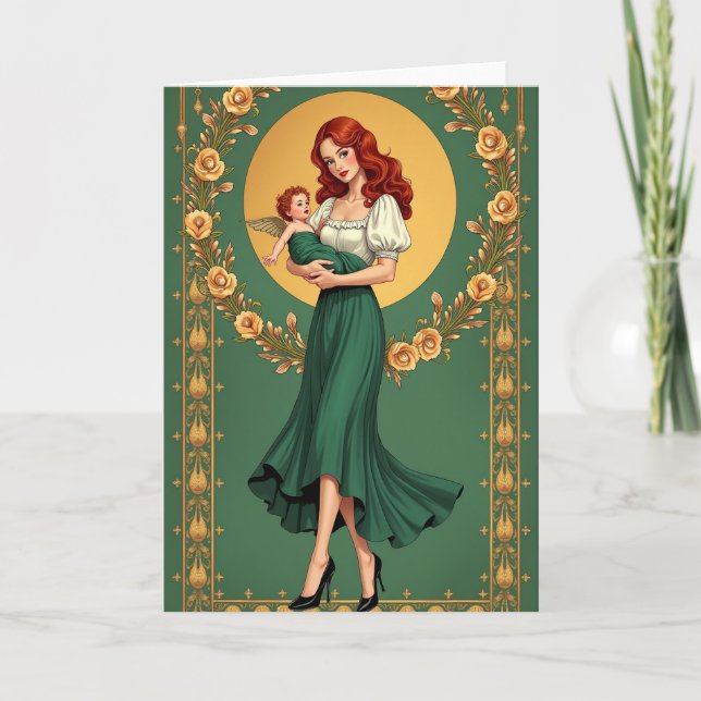 Golden Floral Mother Card Karte (Vorderseite)