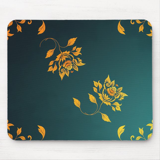 Golden Floral Mouse Pad Mousepad (Vorne)