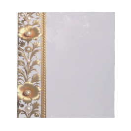 Golden Floral Ornament Notizblock