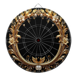 Golden Floral Ornate Dartboard Dartscheibe