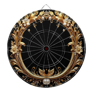 Golden Floral Ornate Dartboard Dartscheibe