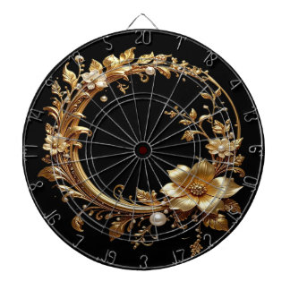 Golden Floral Ornate Dartboard Dartscheibe