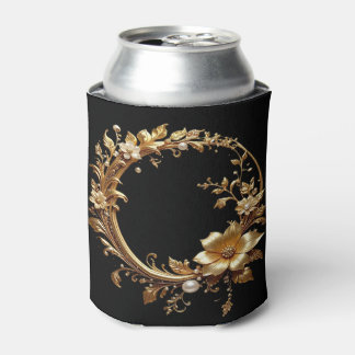 Golden Floral Ornate Frame Can Cooler Dosenkühler