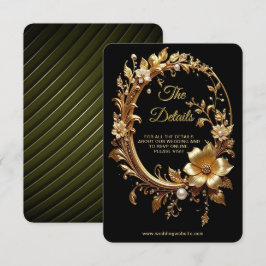 Golden Floral Ornate Frame Detail Enclosure Begleitkarte