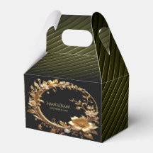 Golden Floral Ornate Frame Favor Box
