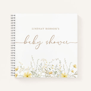 Golden Floral Personalisiertes Gästebuch Notizbuch