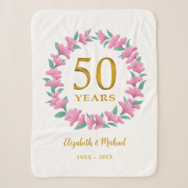 Golden Floral Pink Kraut zum 50. Jubiläum Sherpadecke