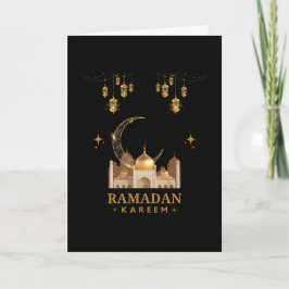 Golden Floral Ramadan Kareem Celebration Karte
