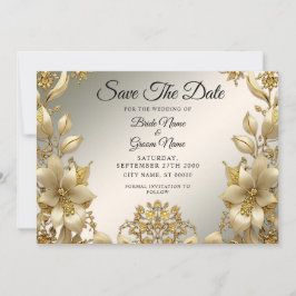 Golden Floral Save the Date