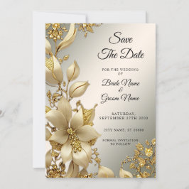 Golden Floral Save the Date