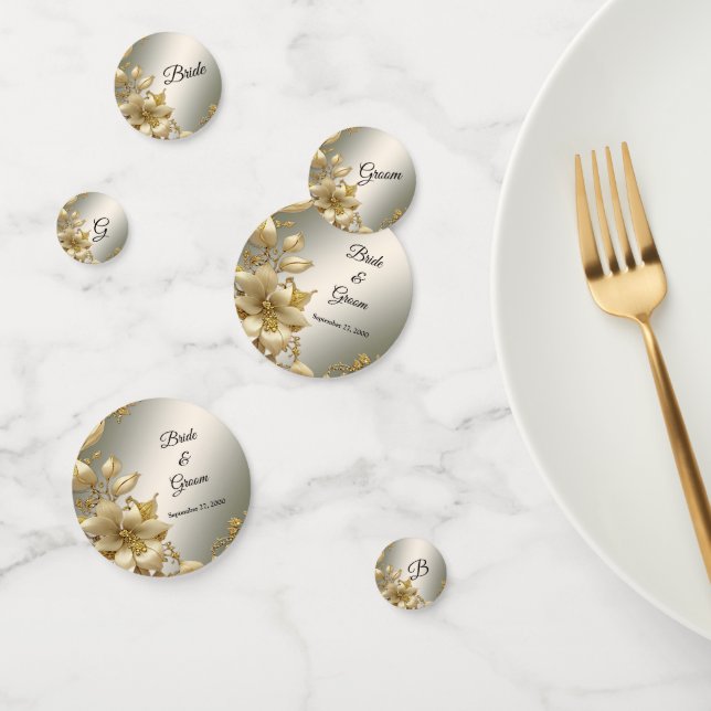 Golden Floral Table Confetti Konfetti (Gruppe)
