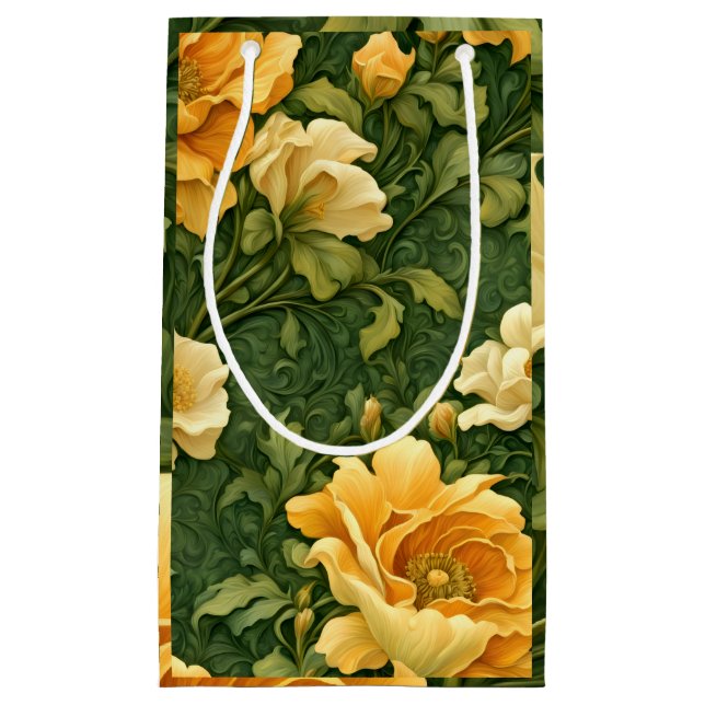 Golden Floral Tapestry Kleine Geschenktüte (Vorderseite)