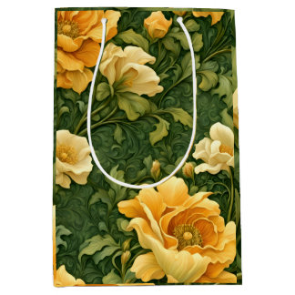 Golden Floral Tapestry Mittlere Geschenktüte