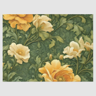 Golden Floral Tapestry Seidenpapier