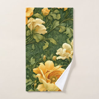 Golden Floral Tapestry Towel Handtuch