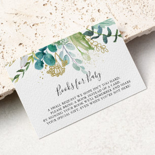 Golden Floral Tropical Baby Showbuchanfrage Begleitkarte